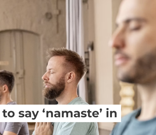 Many yoga classes end with the instructor explaining ‘namaste’ as ‘the divine in me bows to the divine in you.’ Luis Alvarez/DigitalVision via Getty Images